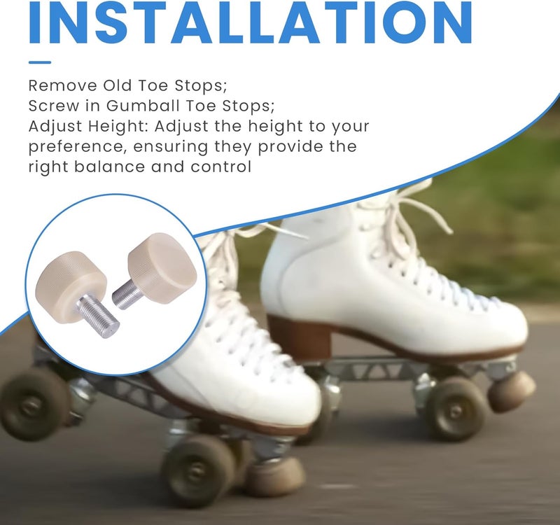 Ciuouient 122907 Toe Stops - Natural Rubber Roller Skate Toe Stoppers - Long Stem Length of 30mm - Image 4